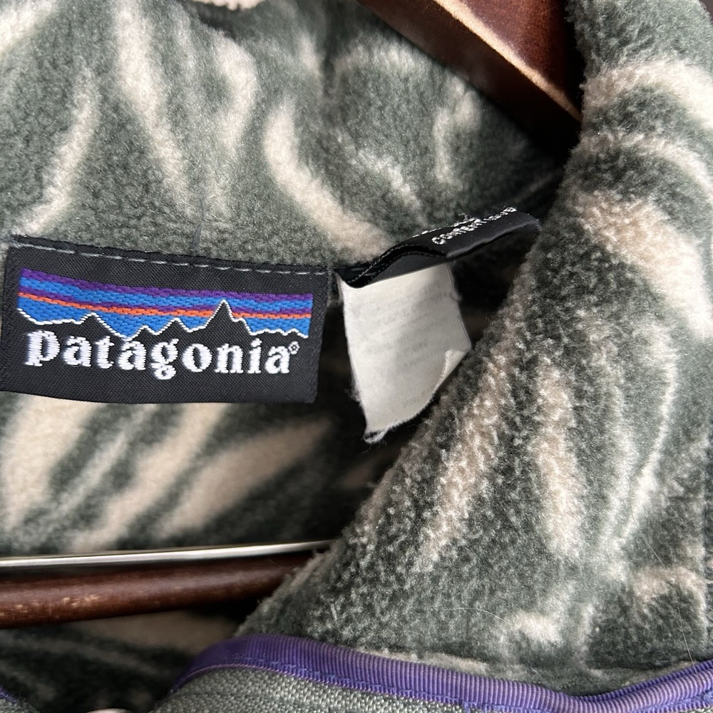 Vtg Patagonia Synchilla Fleece Snap-T Jacket Mens M Tropical Hibiscus Pullover - Picture 5 of 8